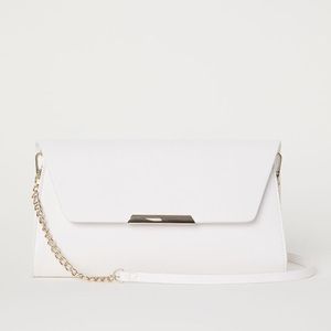 White leather clutch